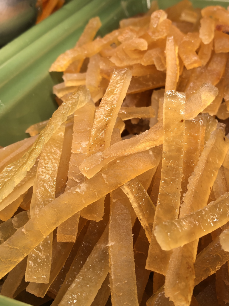 Candied lemon strips